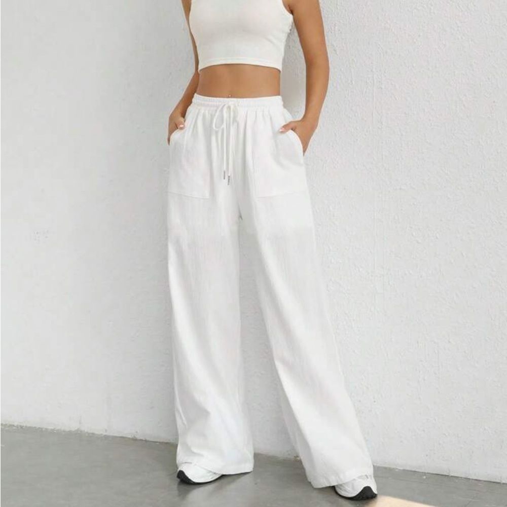 White Drawstring Pants - Picture 11 of 11